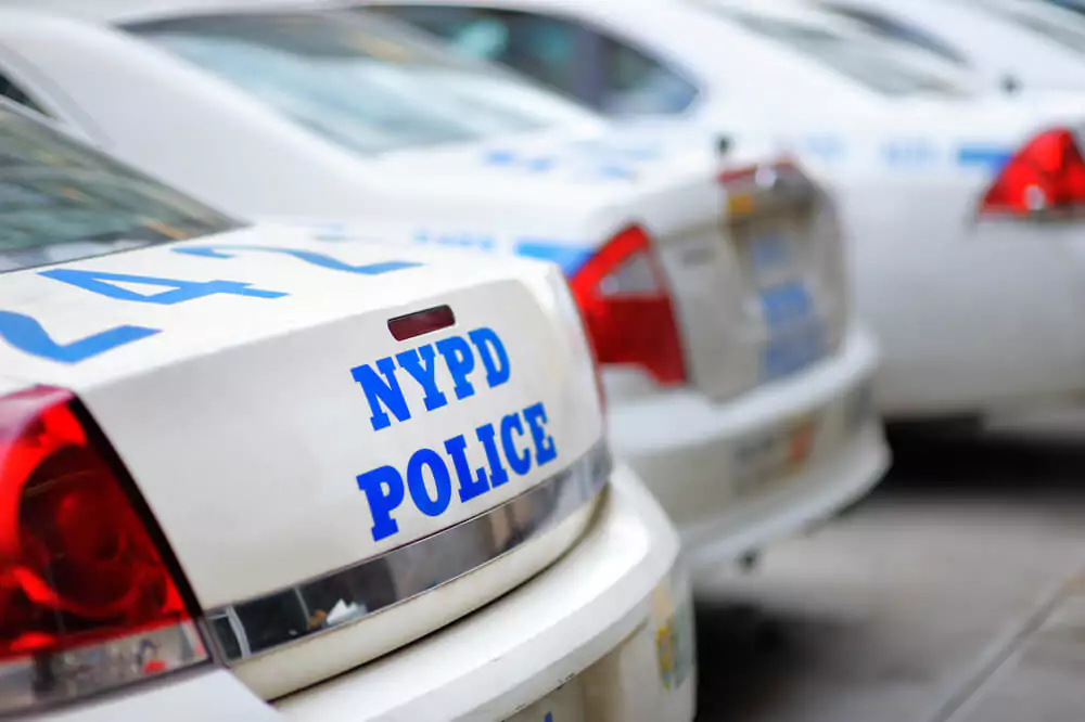 Row of NYPD police cars