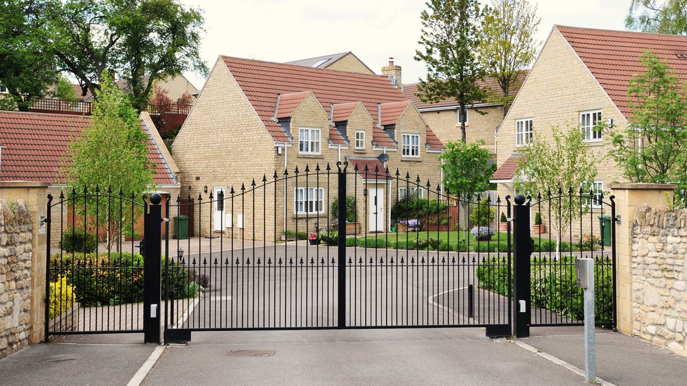 Driveway and Entrance of an Upscale Gated Community Housing Estate