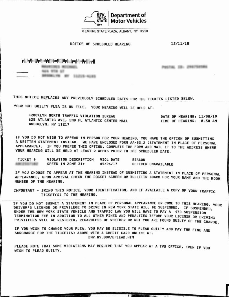 Don T Send The Dmv Your Affidavit Statement To Fight Your Nyc Traffic Ticket New York Traffic Ticket Lawyers Feifer Greenberg