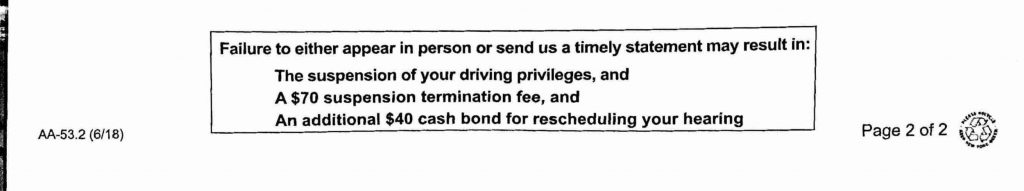 part of new york DMV letter