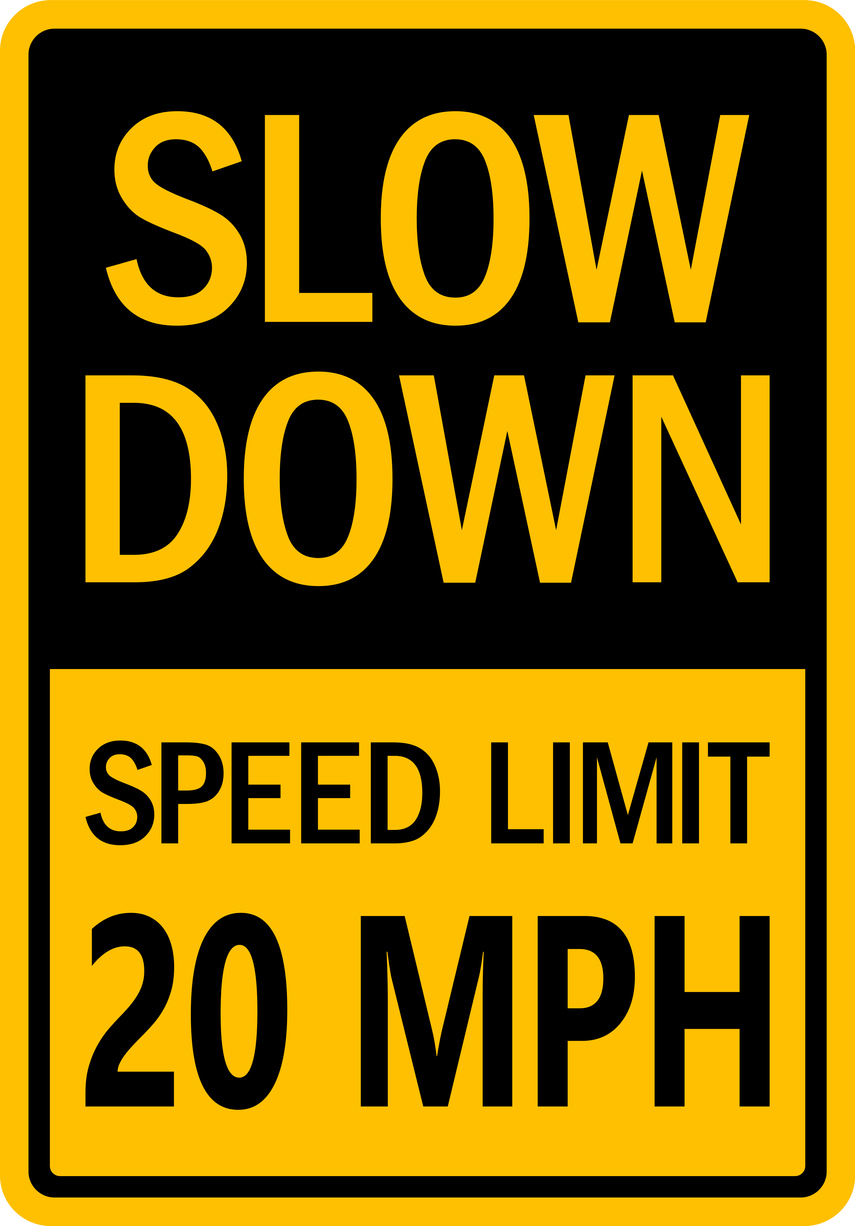 speed limit signs on the side of a road